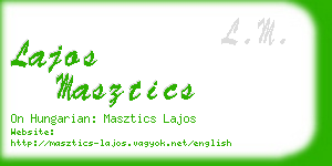 lajos masztics business card